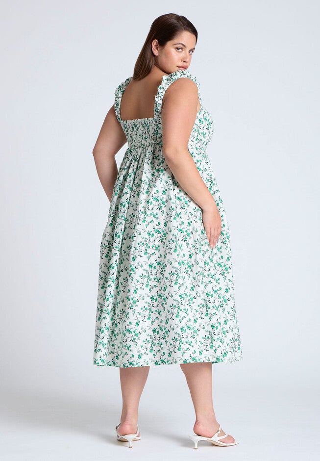 Poplin Midi Dress W Corset Details, FLORA VERDE, on-hover image number null
