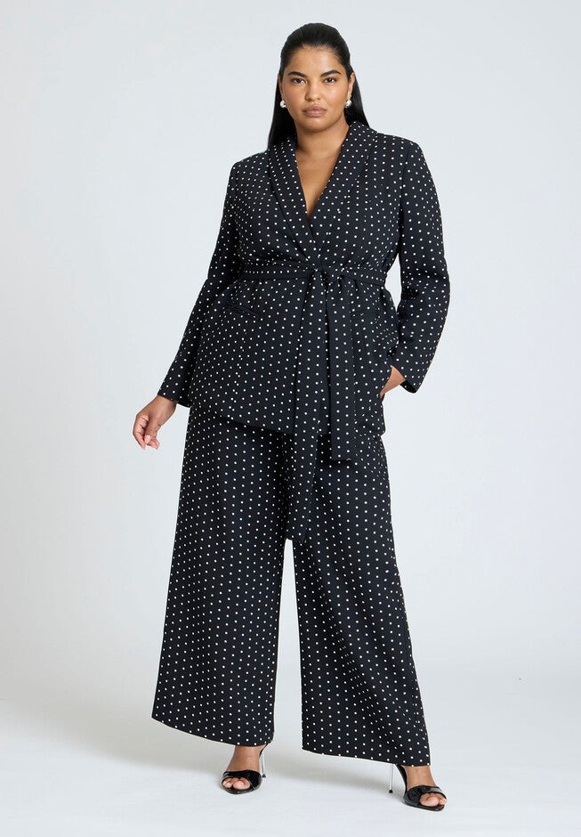 Printed Crepe Wide Leg Pant, BLACK, hi-res image number null