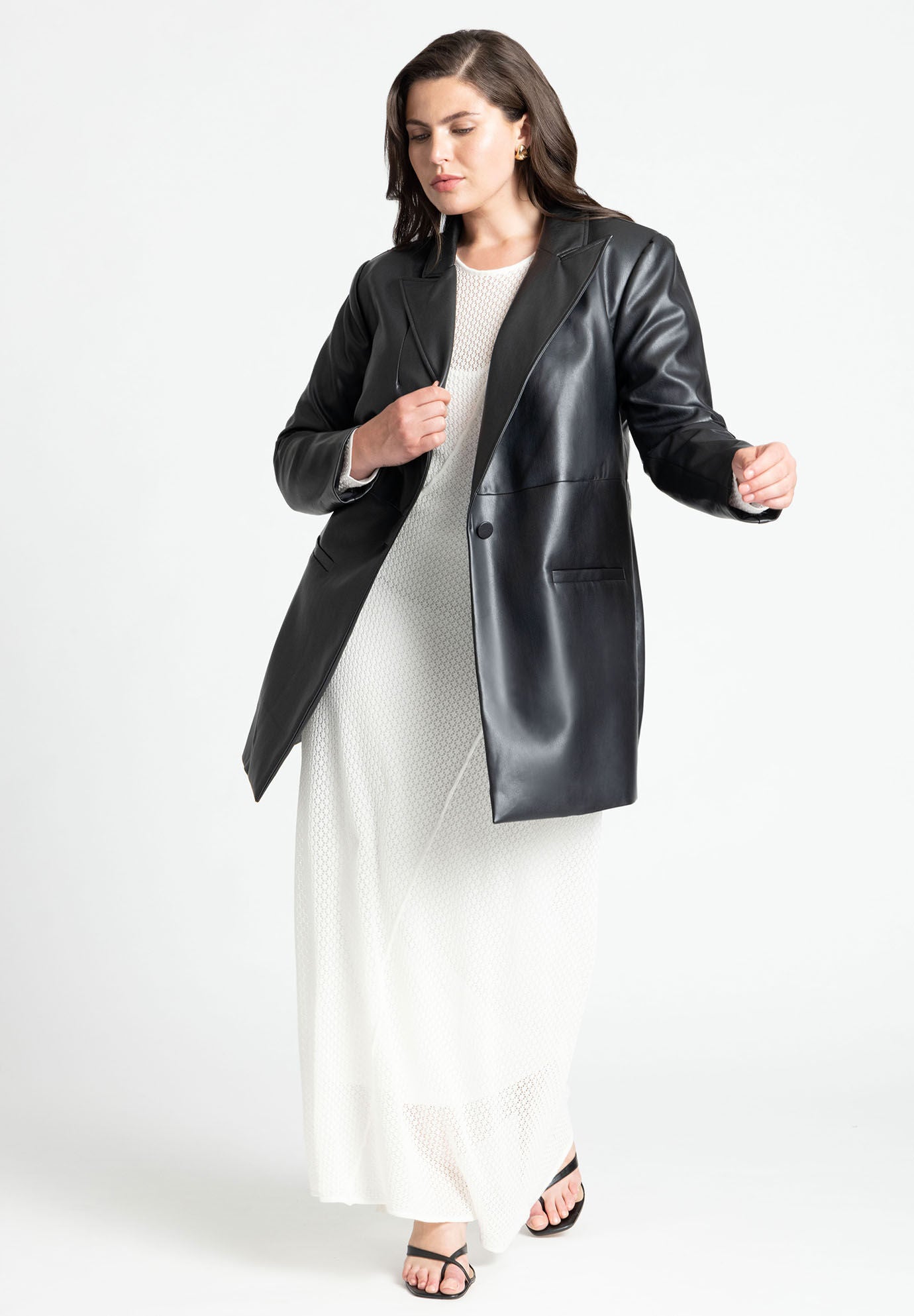Eloquii leather jacket top