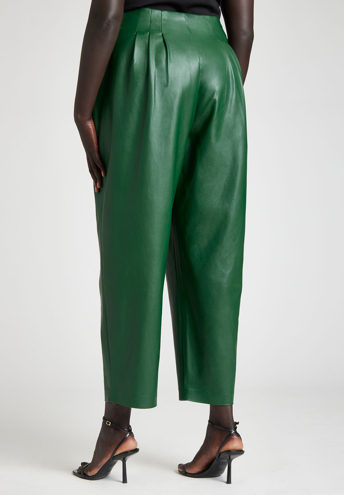 Pleated leather pants discount
