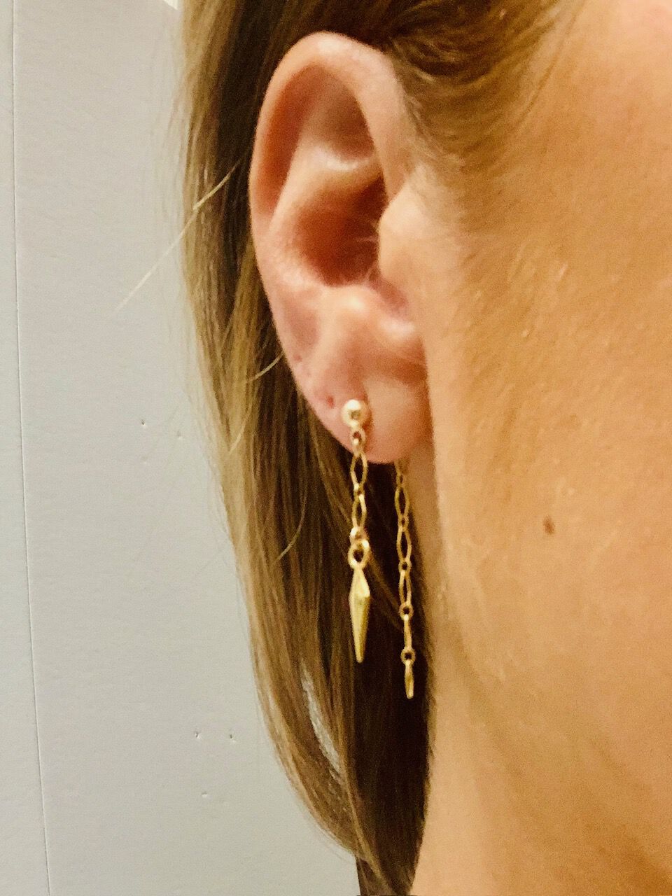 Stud Dangle Spike, GOLD, hi-res image number 0