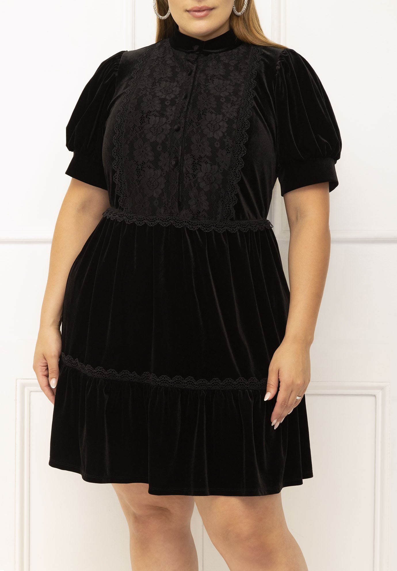Eloquii lace evening store dress with pleated skirt