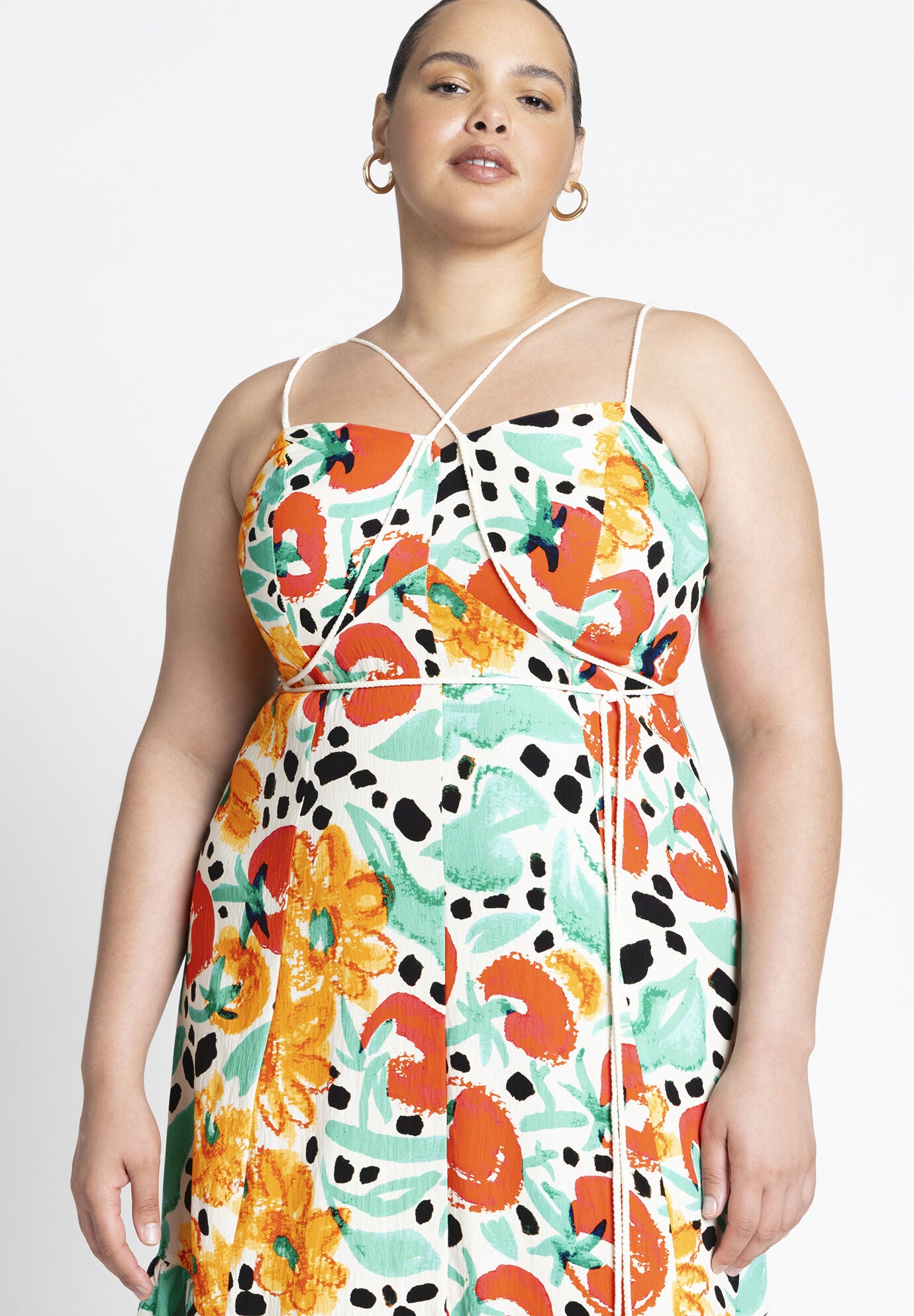 Strappy Flare Maxi Dress with Flounce Detail, Love And Tomato | Eloquii