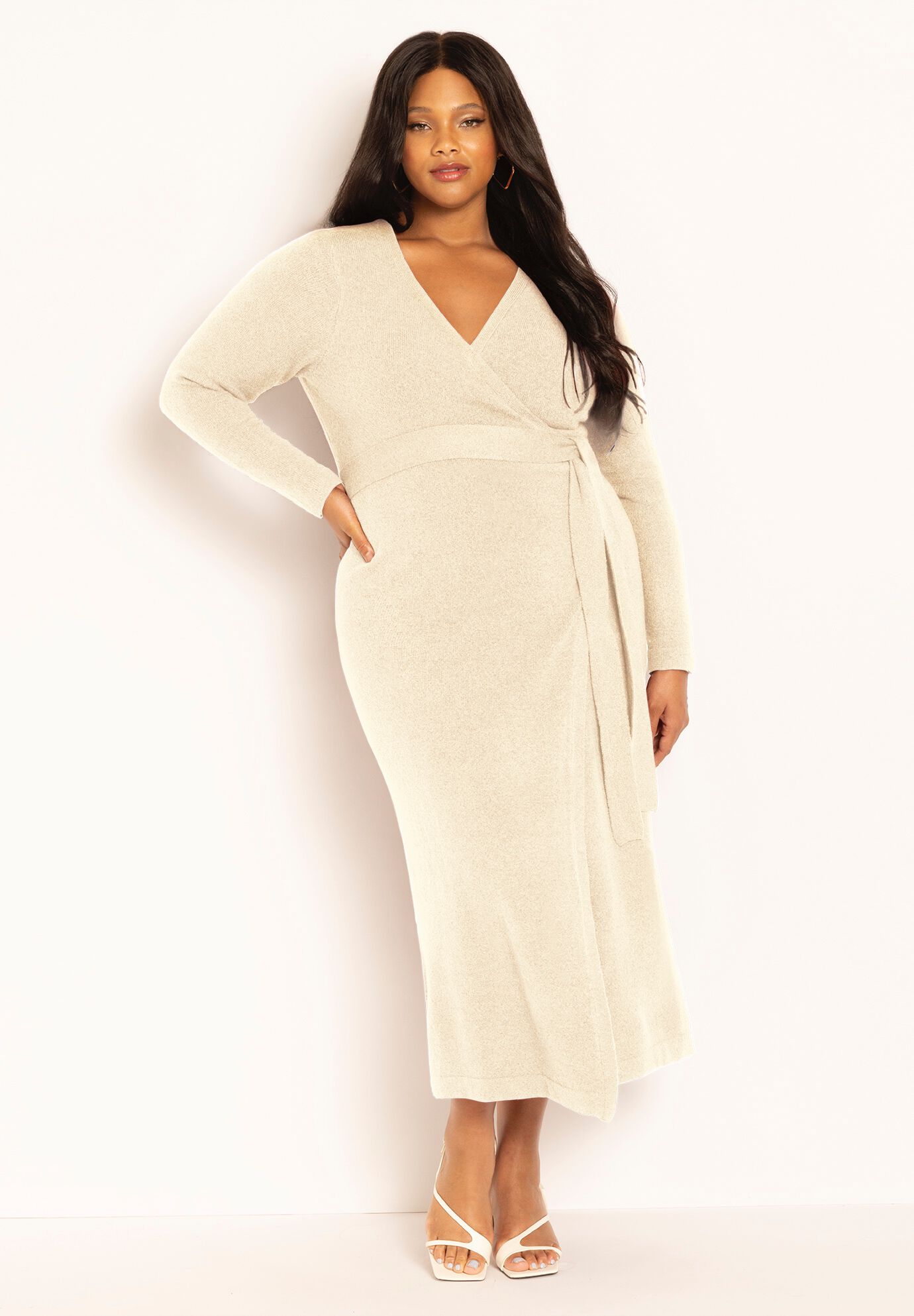 Wrap around sweater dress 2025