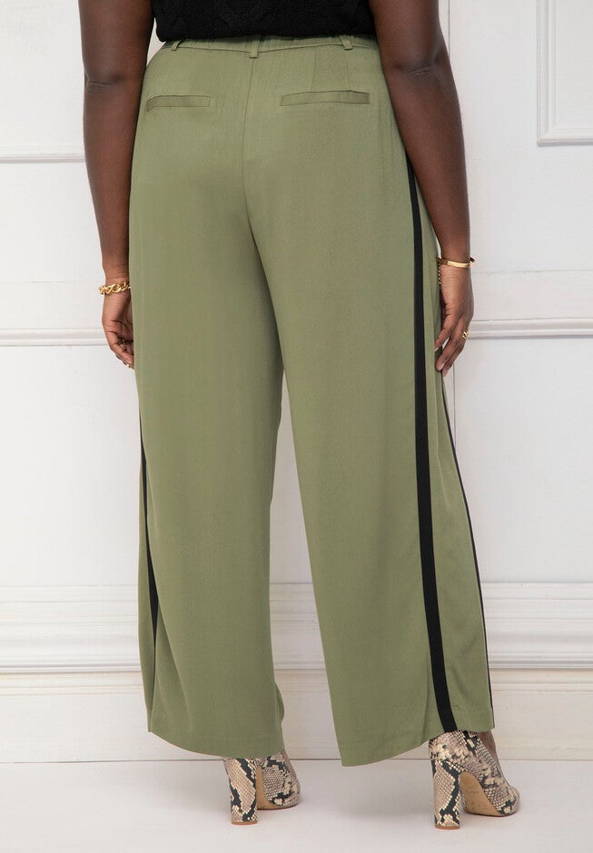 ELOQUII Elements Relaxed Fit Side Detail Trouser, , alternate image number null