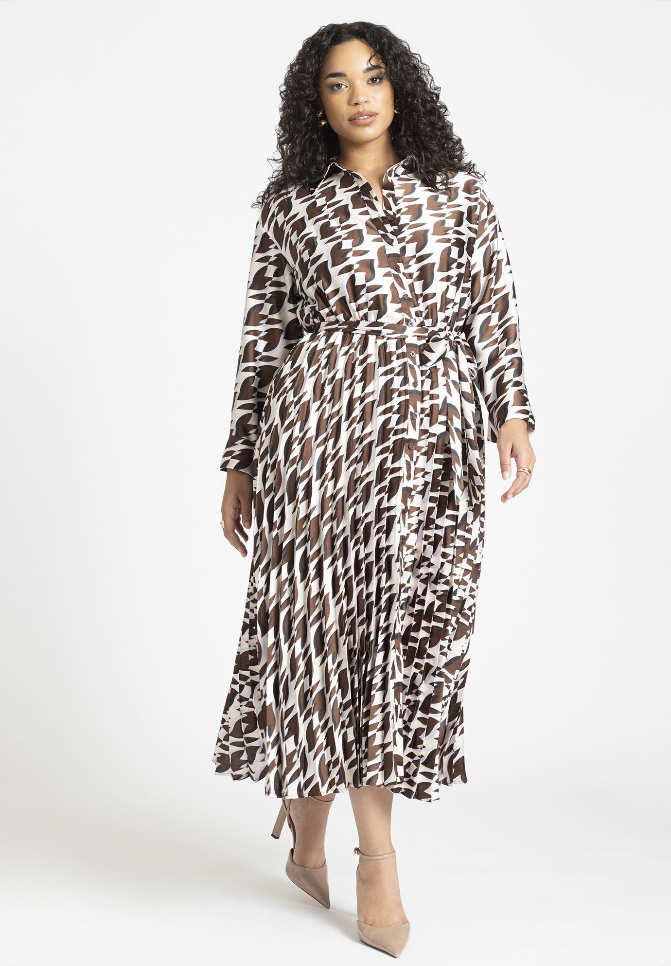 Zebra pleated shirt dress cheap