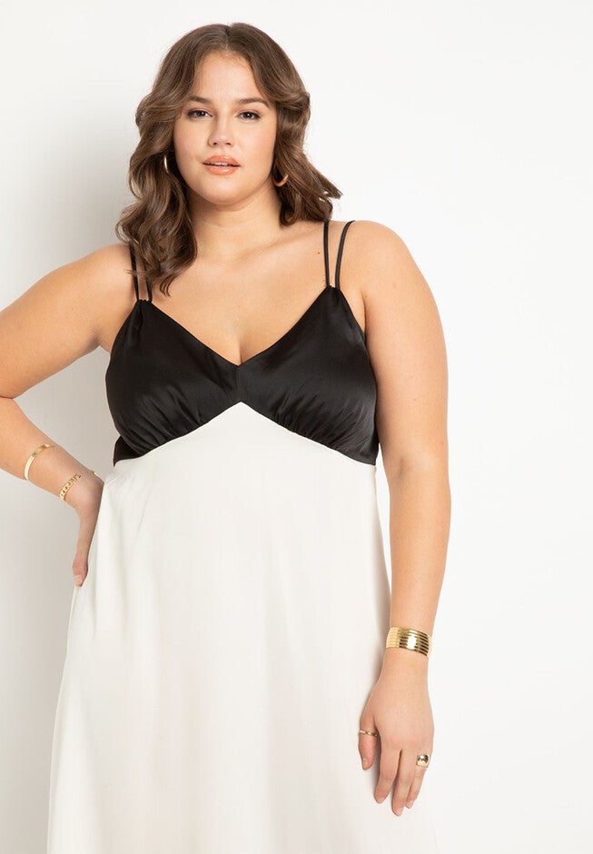 Colorblocked Slip Dress, , on-hover image number null