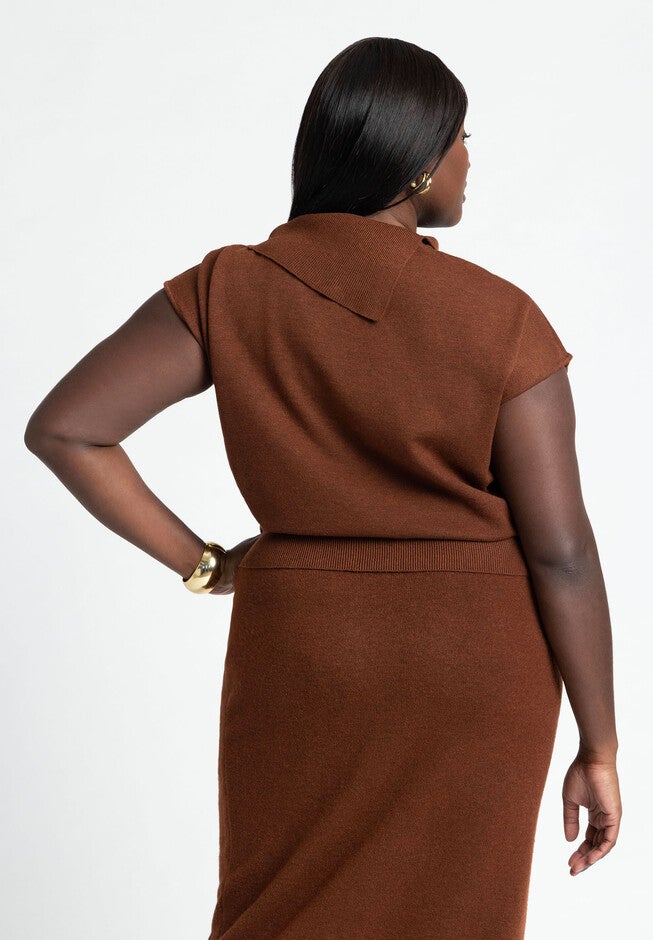 Asymmetrical Turtleneck Sweater, CHOCOLATE FONDANT, on-hover image number null