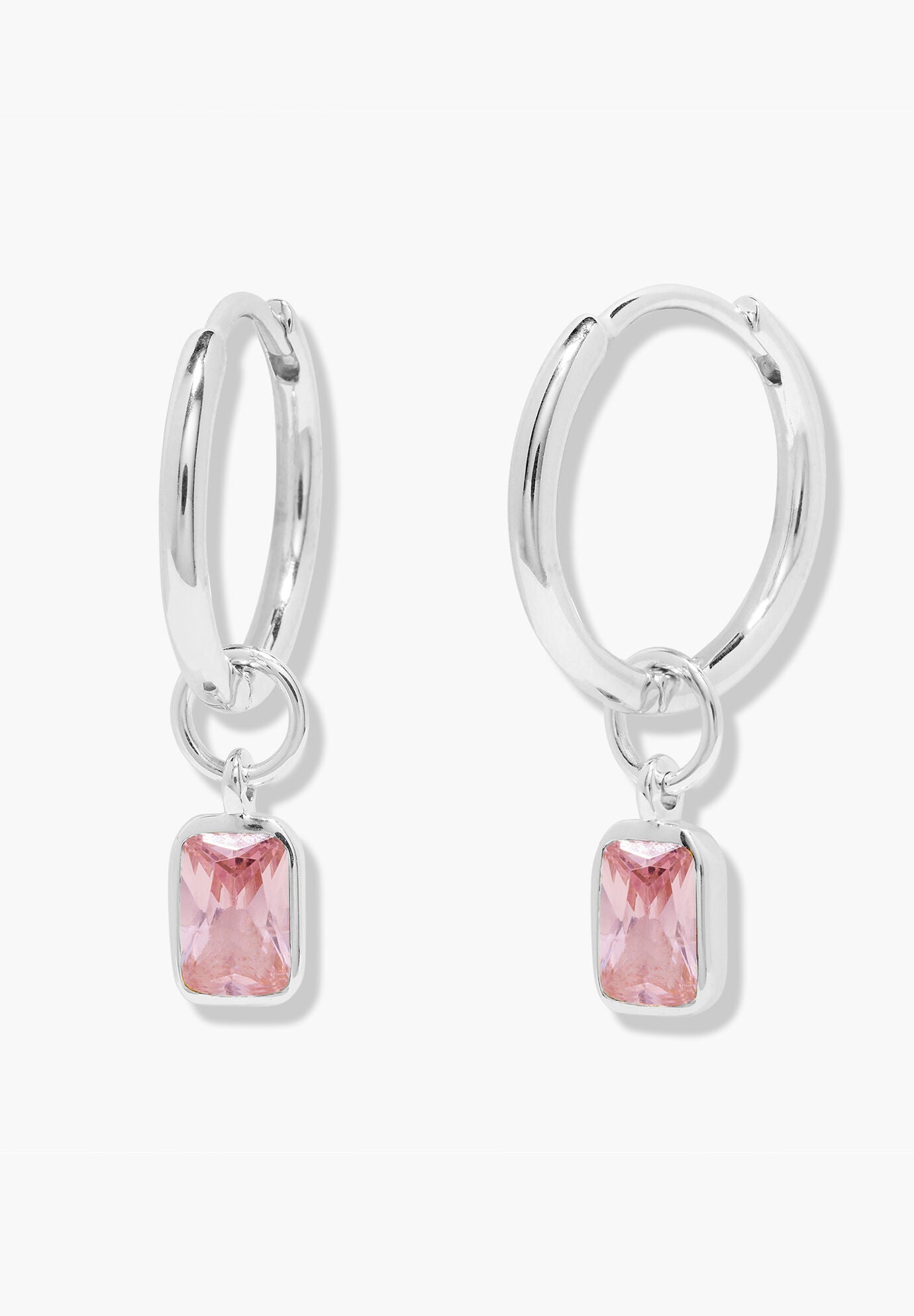 Mackenzie Silver Birthstone Hoops