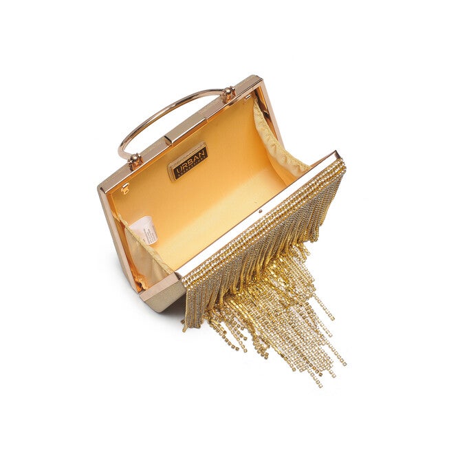 Wren Gold Fringe Evening Bag, GOLD, alternate image number 3