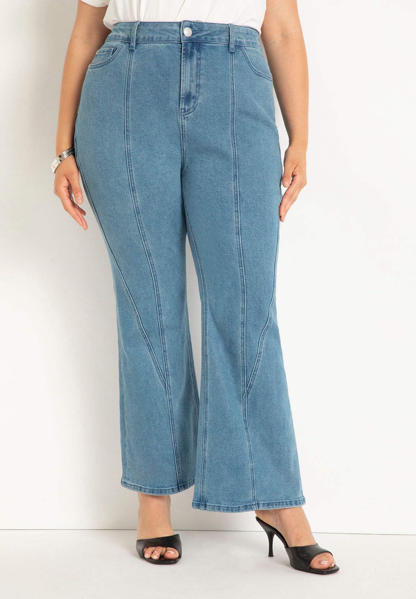 Plus Size Women Relaxed Flare Jean By ( Size 28 )