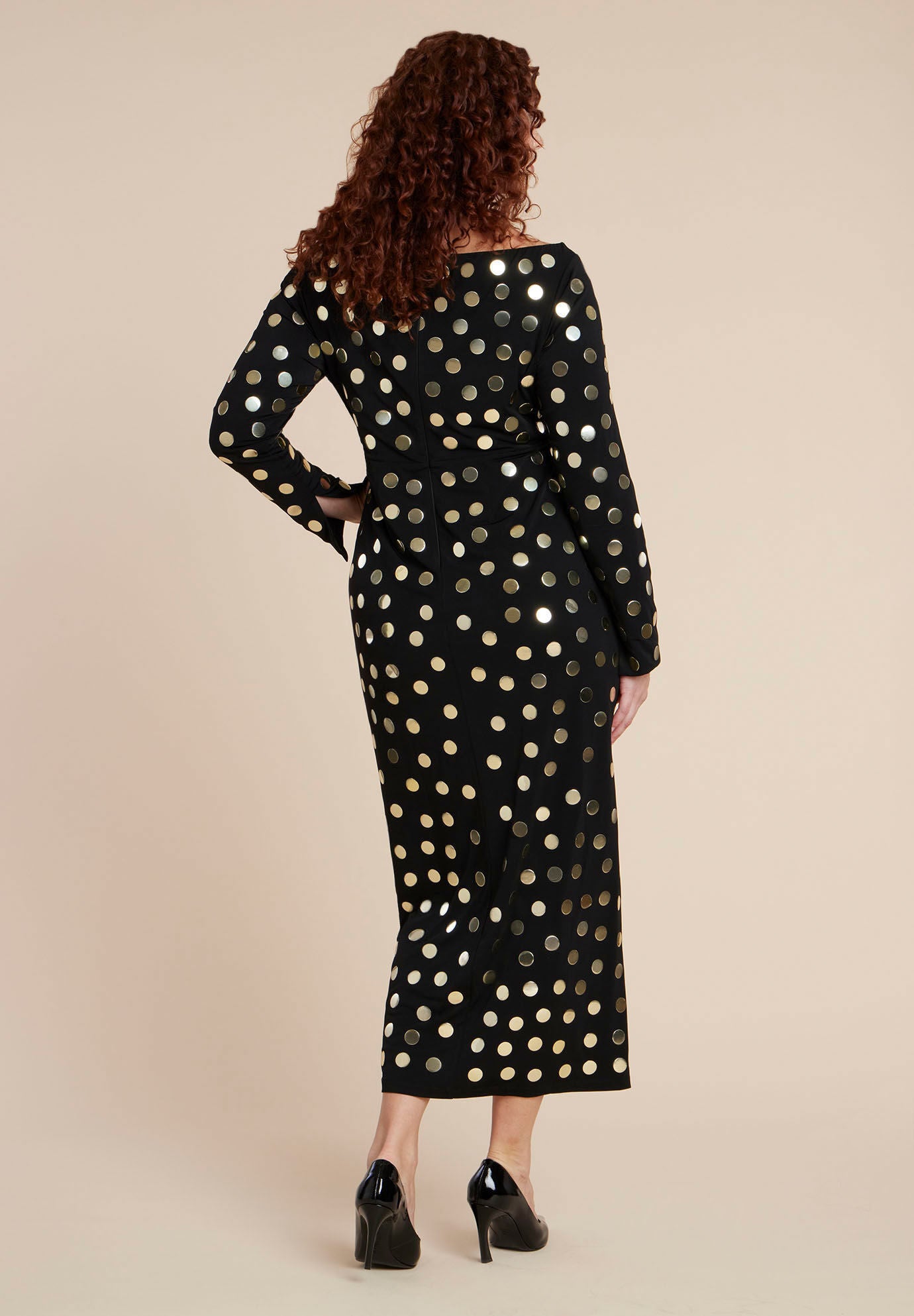  Studded Maxi Dress, BLACK ONYX, alternate image number 2