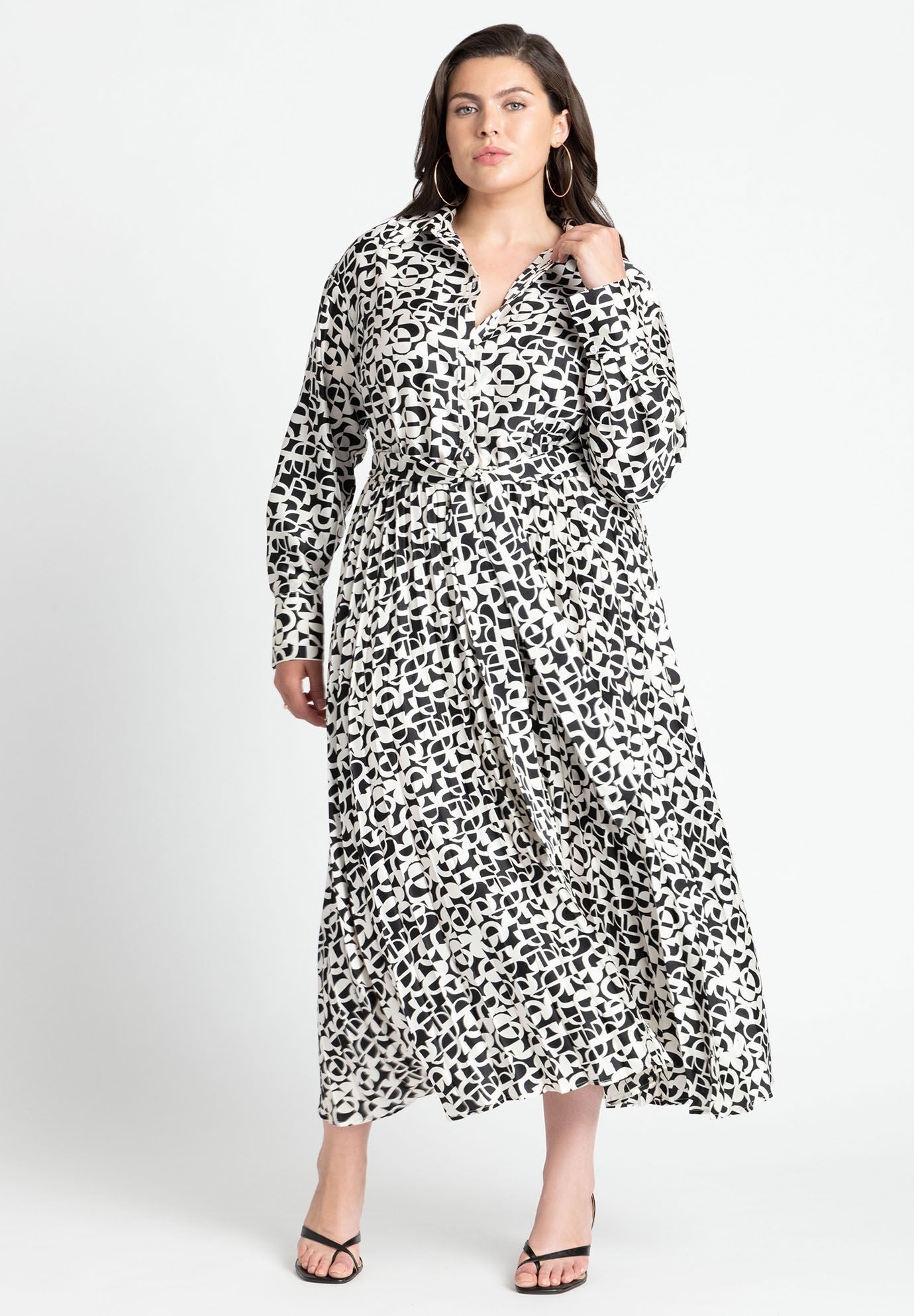 Balloon Sleeve Shirt Dress for Women - Relaxed Fit, White Balloon Sleeve Shirt Dress for Women - Relaxed Fit, White