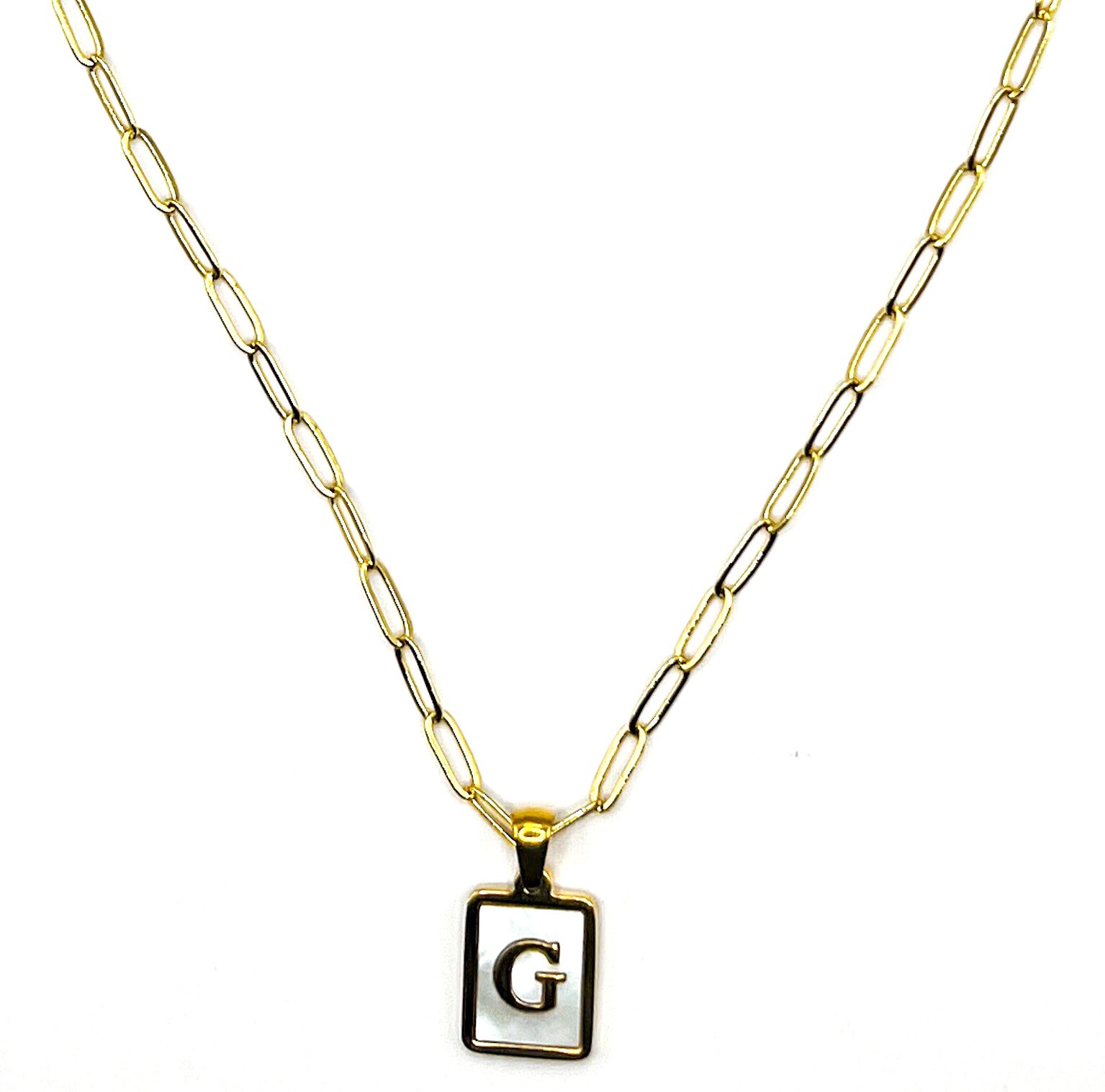Pearlescent Initial Necklace, G, hi-res image number 0