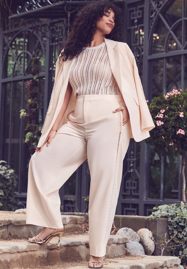 Crochet Detail Pant, , alternate image number null