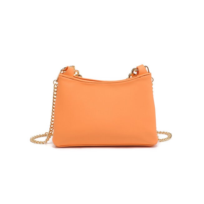 Yume Faux Leather Chain Crossbody, TANGERINE, alternate image number null