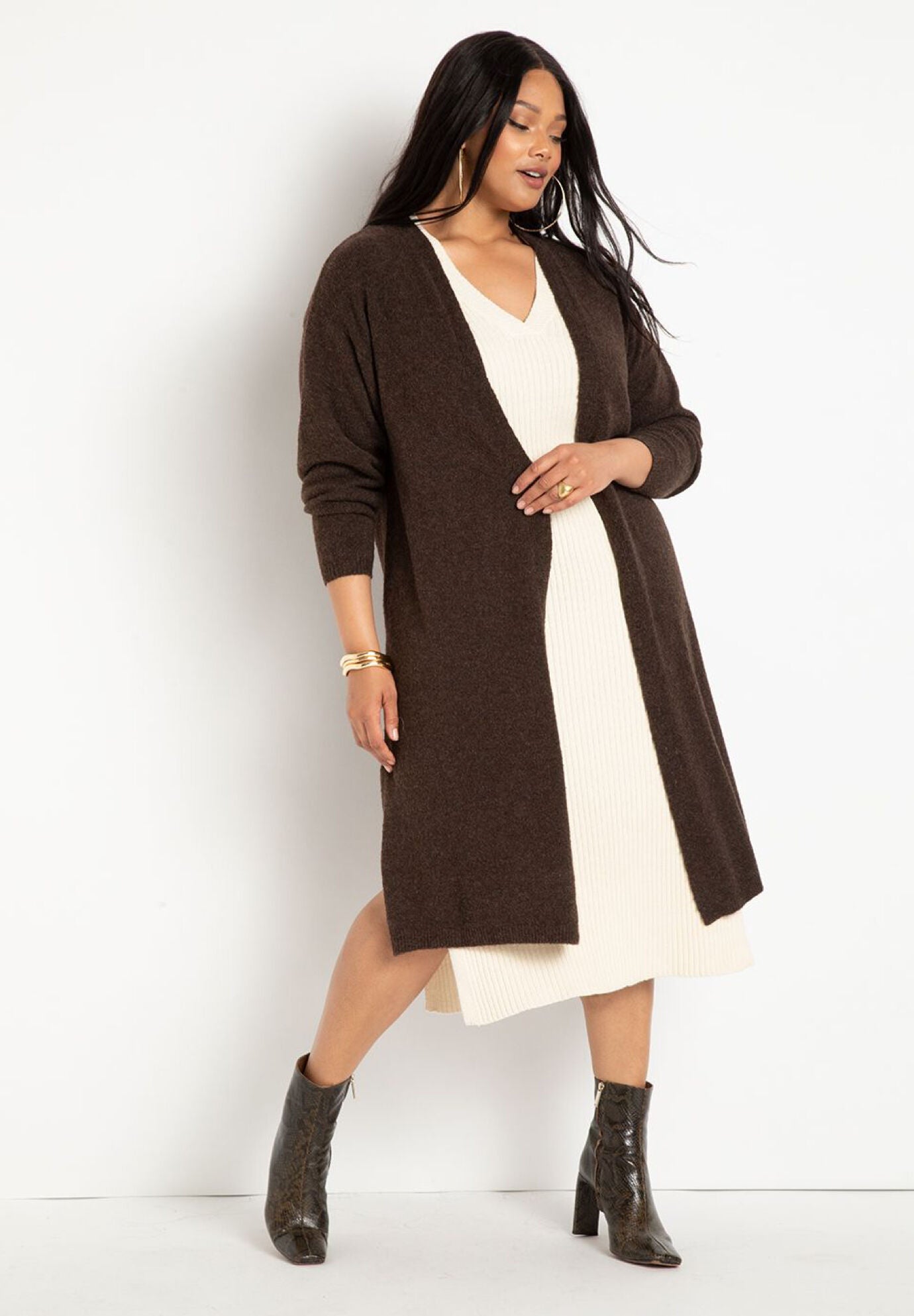Plus size clearance long sweater duster