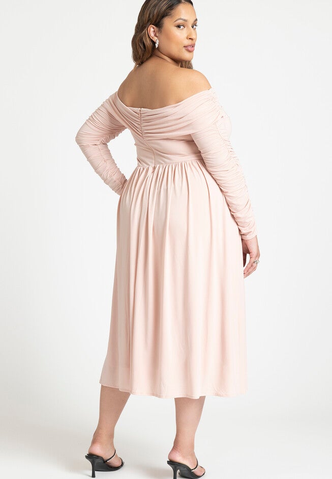 Off The Shoulder Ruched Dress, , alternate image number null
