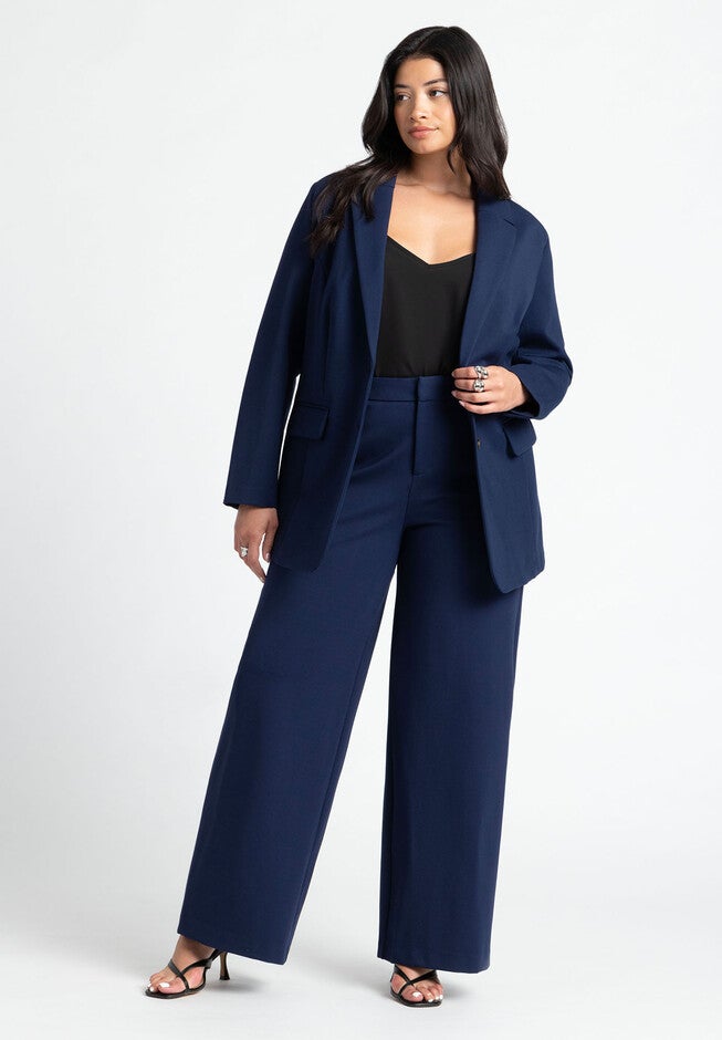 The Ultimate Stretch Long Two Button Blazer, MARITIME BLUE, alternate image number null