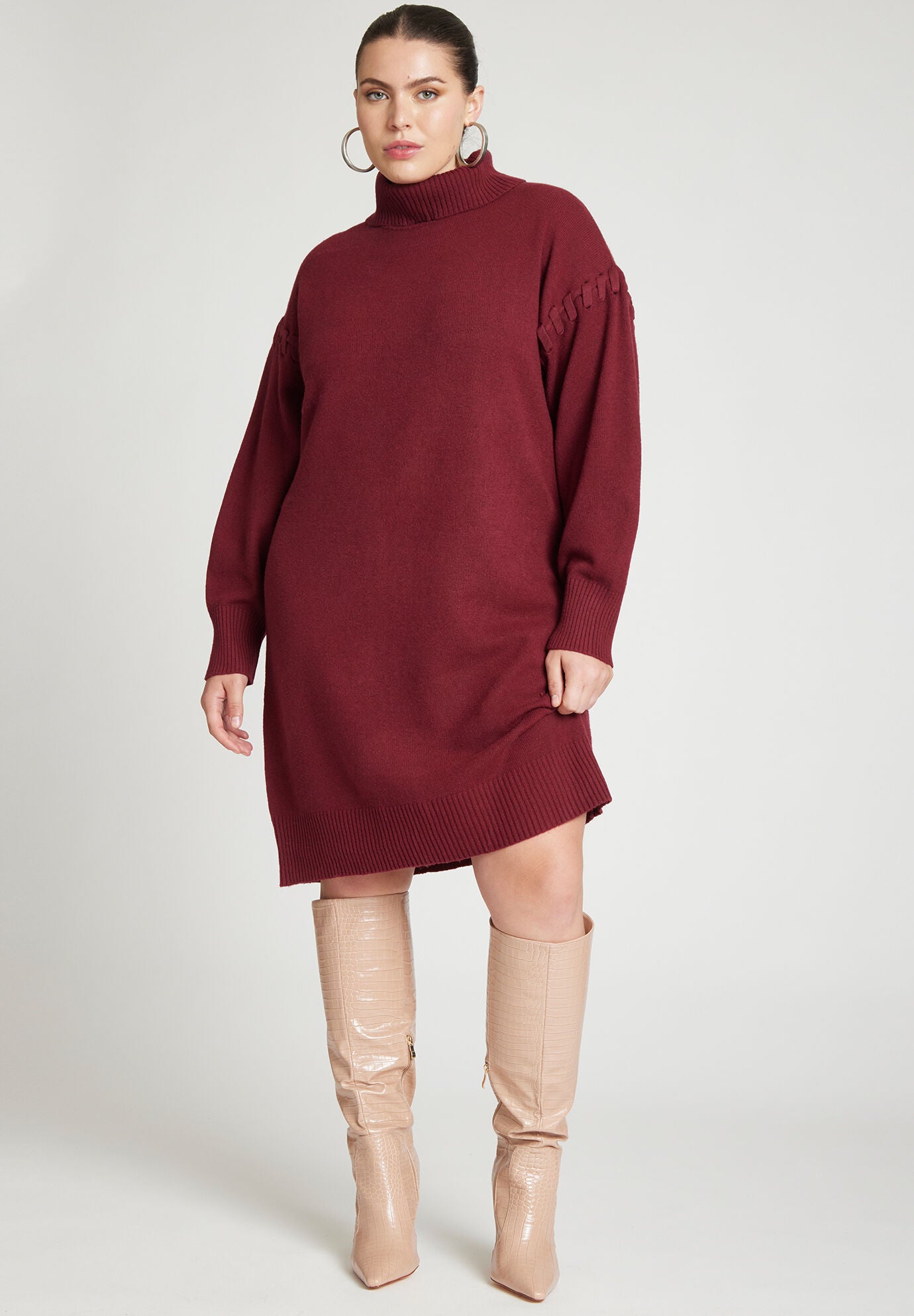 Lace detail discount sweater dress