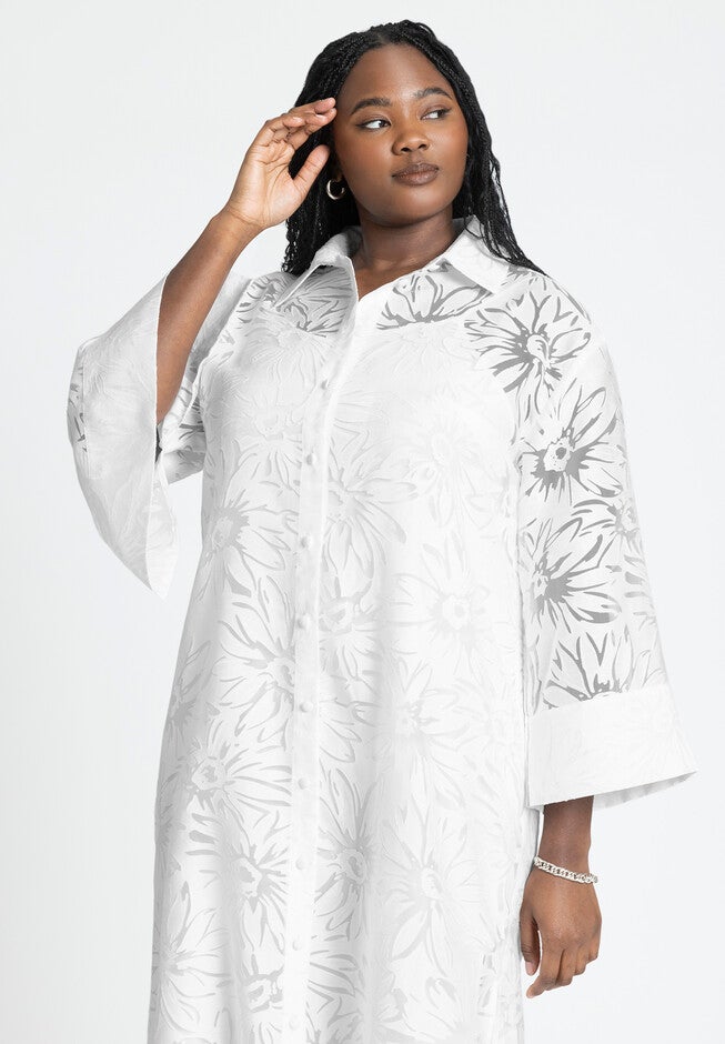 Floral Oversized Shirt Dress, PEARL, alternate image number null