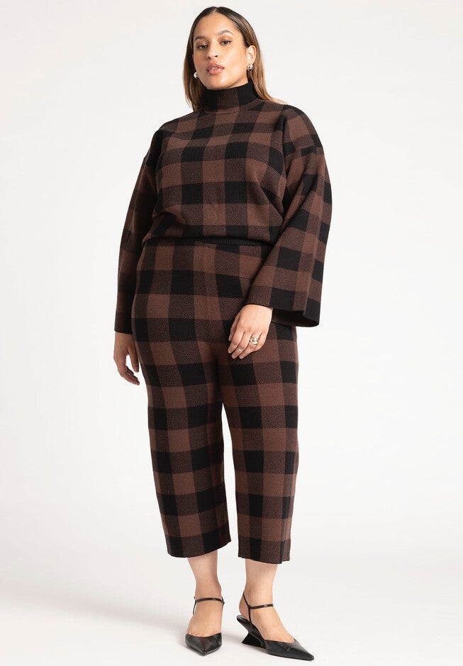 Crop Leg Sweater Pant, BUFFALO PLAID, hi-res image number null