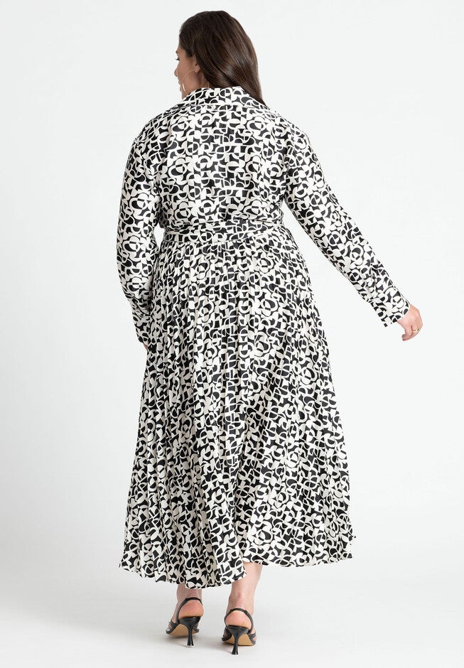 Pleated Skirt Fit And Flare Dress, MOON GEO, on-hover image number null