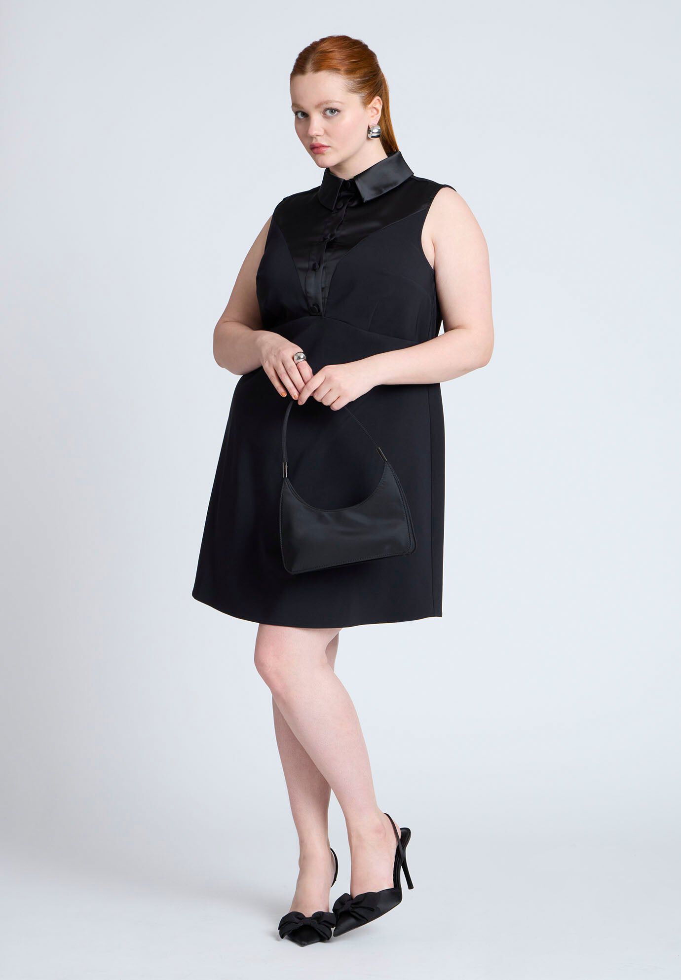 tuxedo dress Black Mini 100% Polyester Knit 62.00 Top Of Shoulder To Hem Model is 510 / 178cm Your dress should be a perfect fit. Magician Tuxedo Style Dress –
