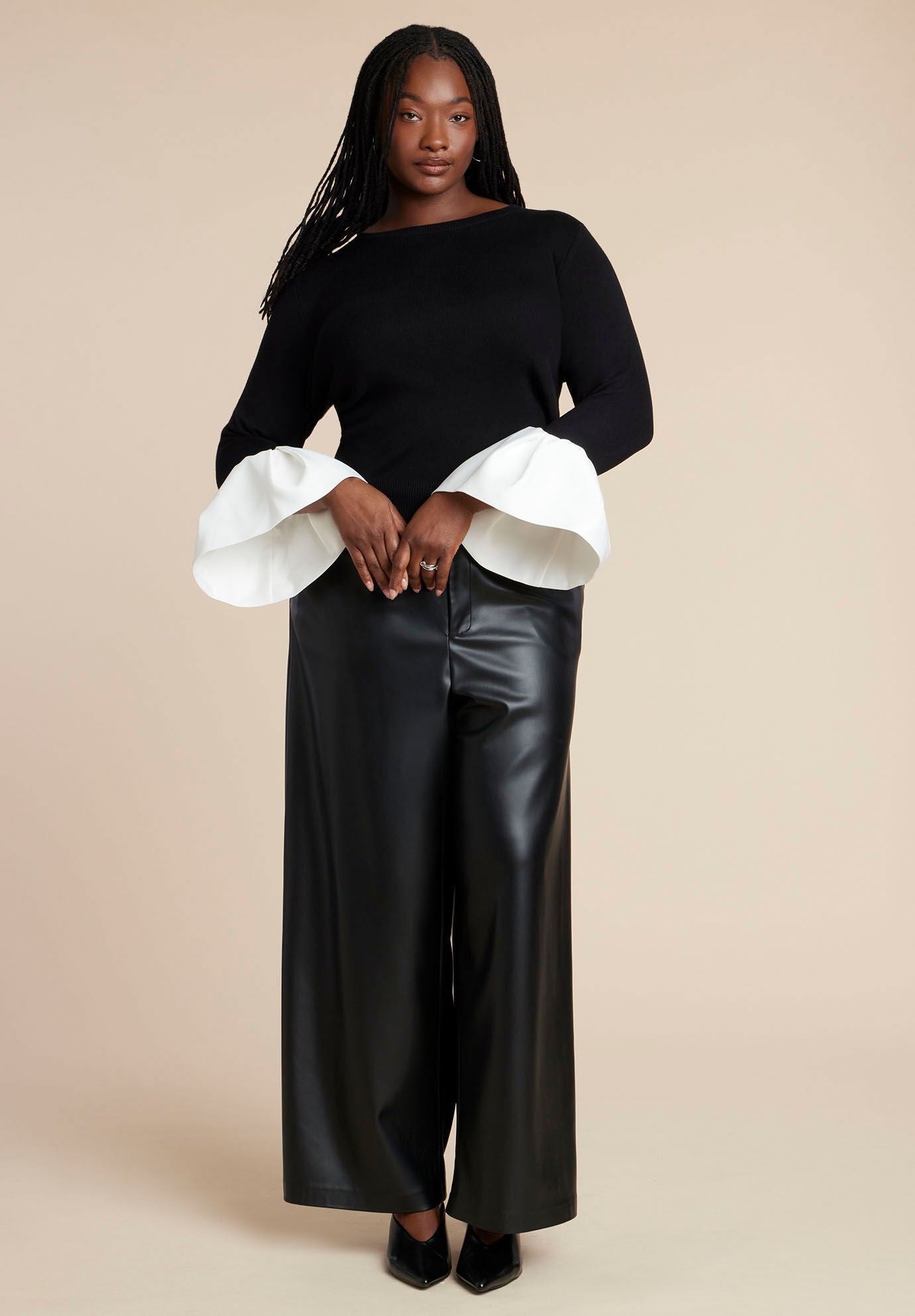  Bubble Sleeve Sweater, BLACK ONYX, alternate image number 2