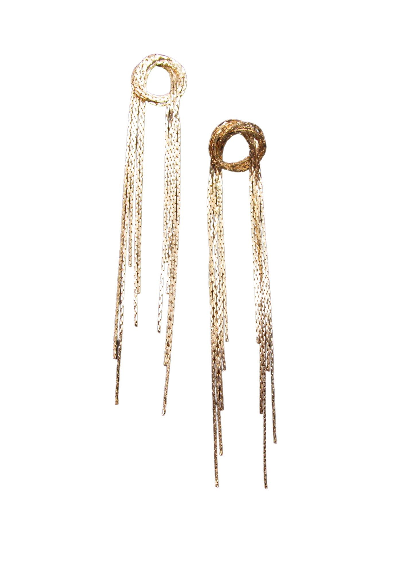 Circle Fringe Earring, GOLD, hi-res image number 0
