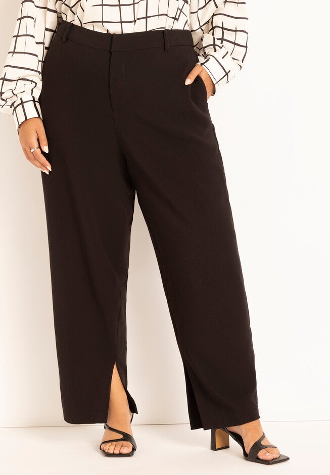 Ankle Slit Soft Blend Trouser, , alternate image number null