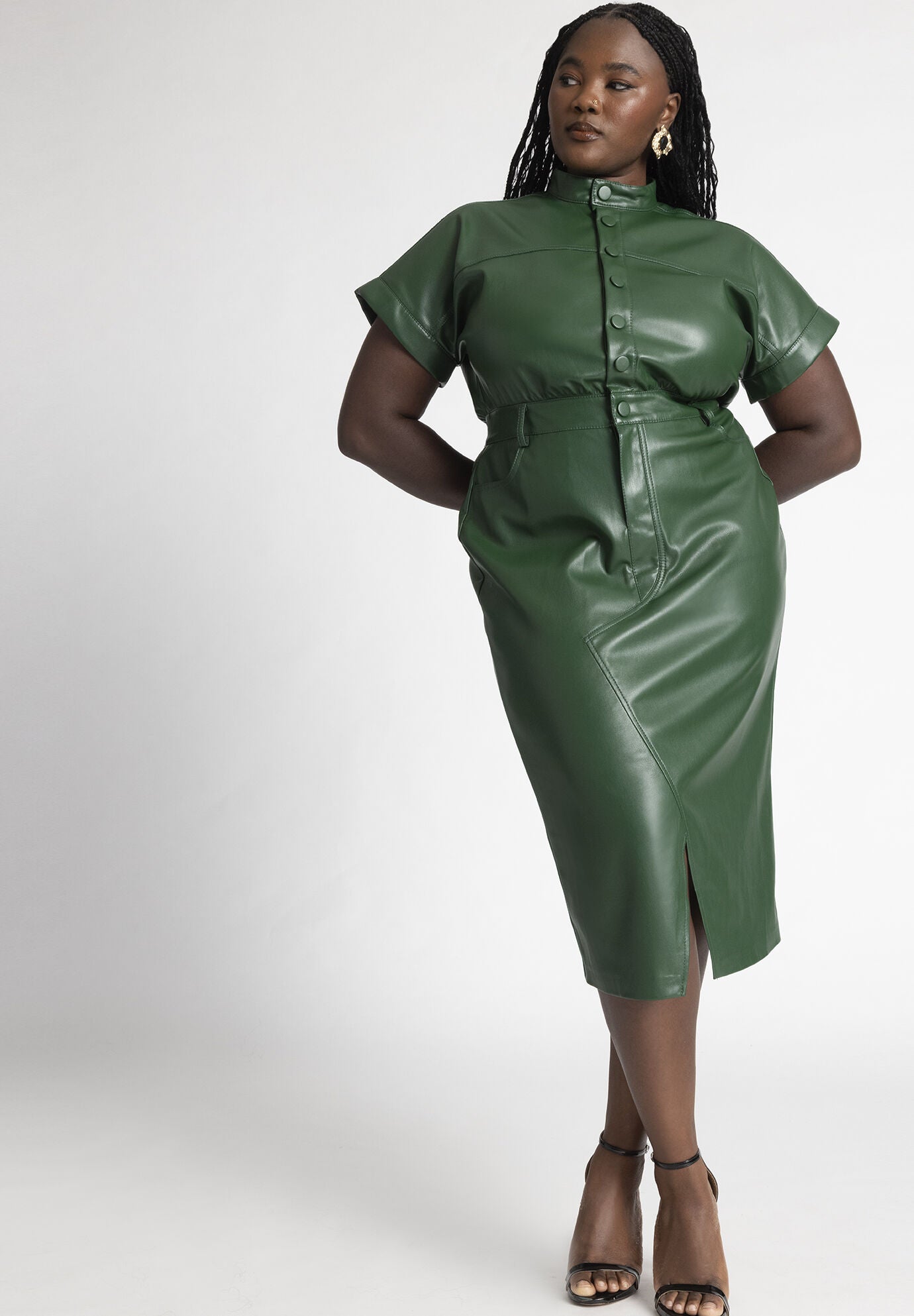 Leather Midi Dress Eloquii