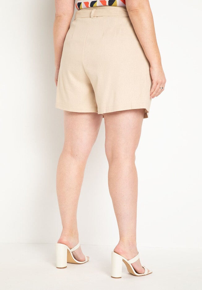 Belted Relaxed Linen Short, , alternate image number null