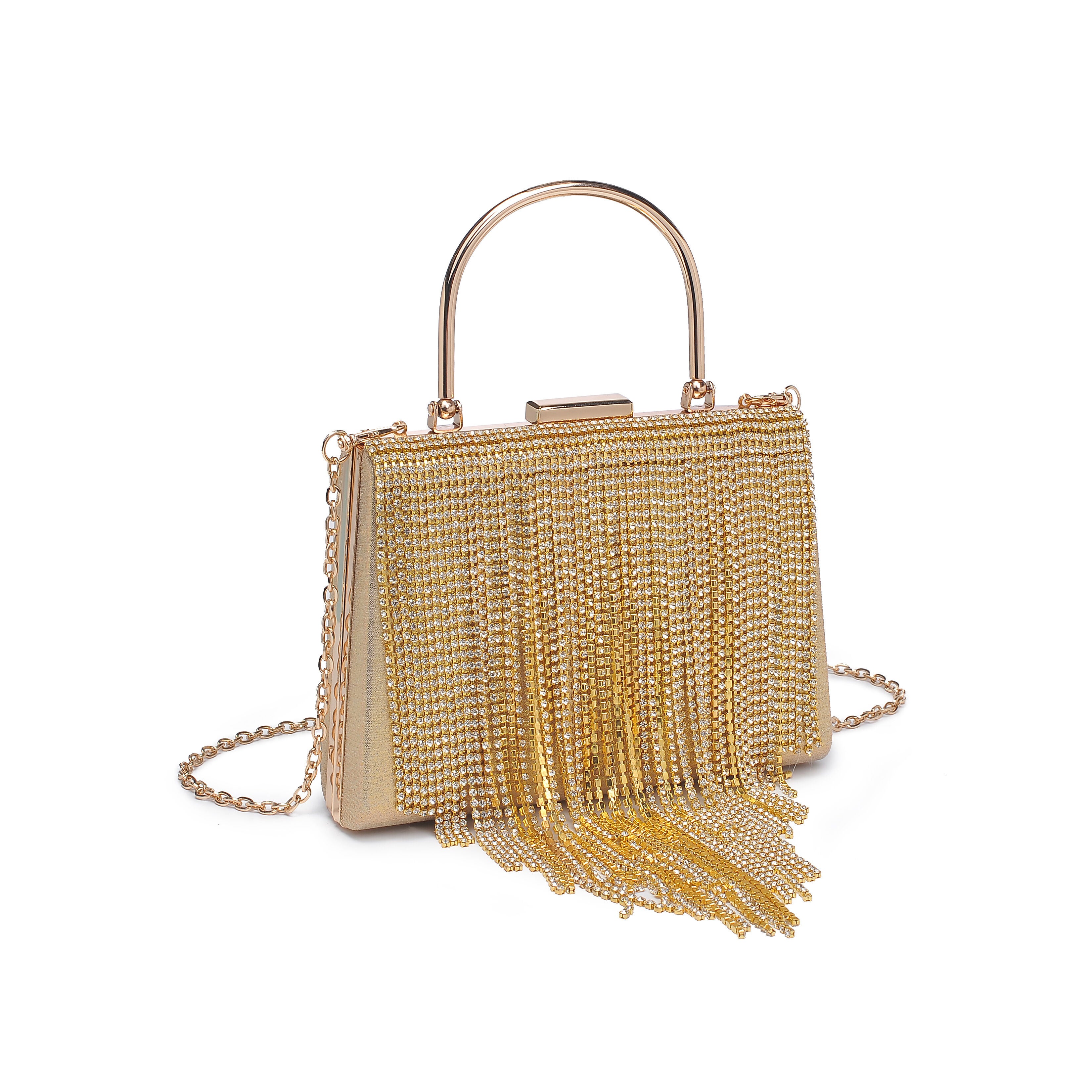 Gold fringe bag hot sale