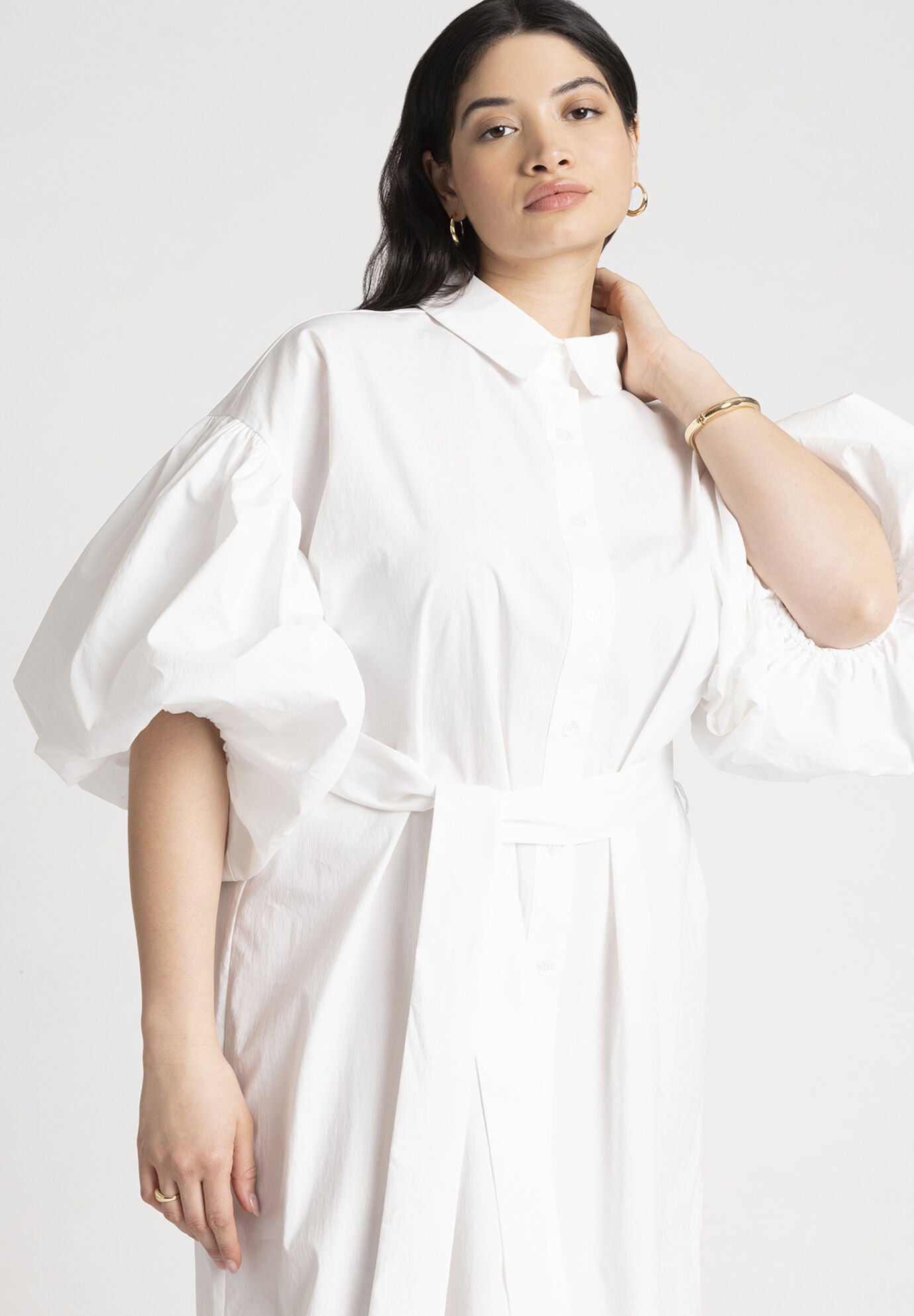 Shirt dress with sleeves top