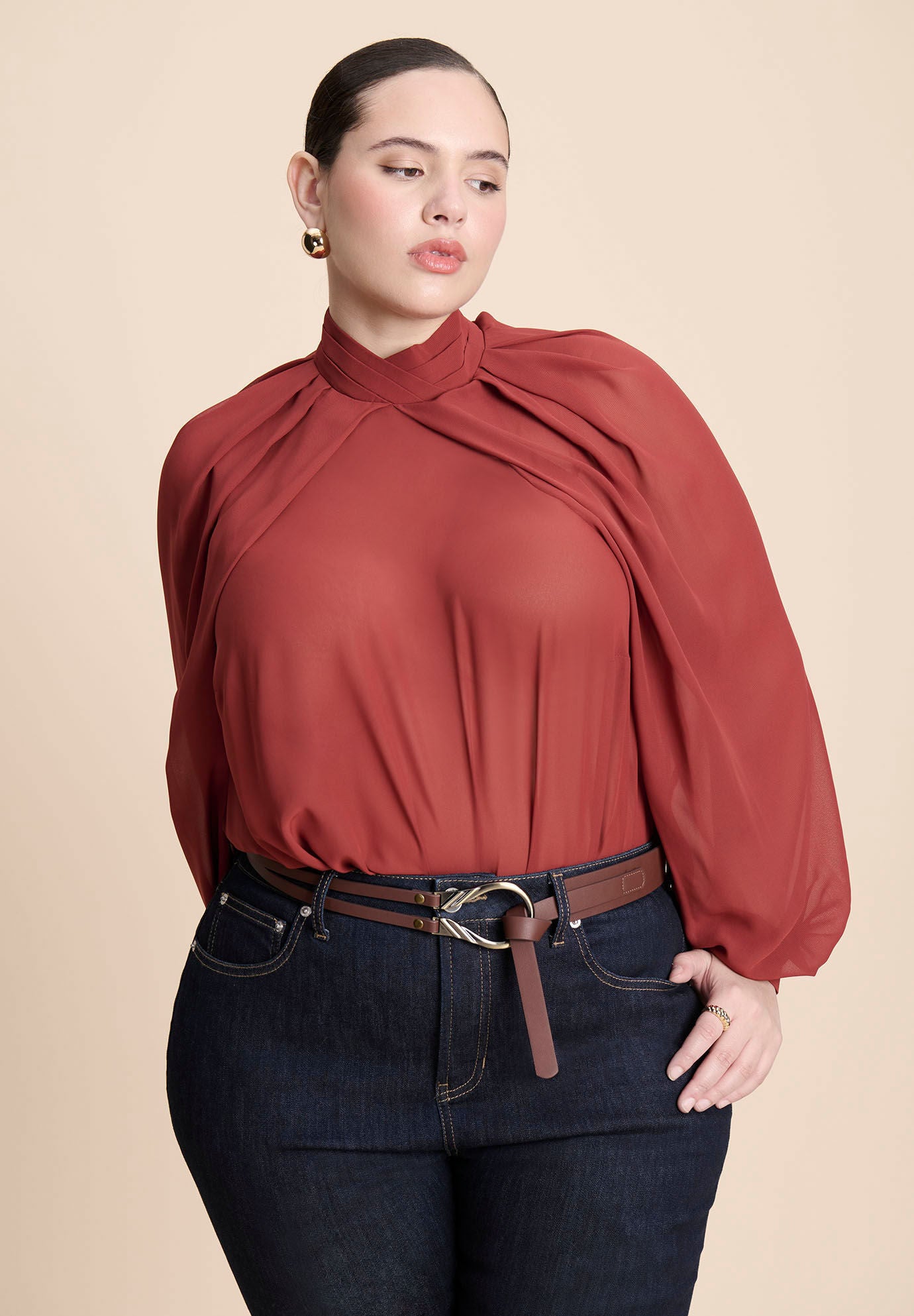 Tie Knot Hook Belt, DARK BROWN, on-hover image number 1