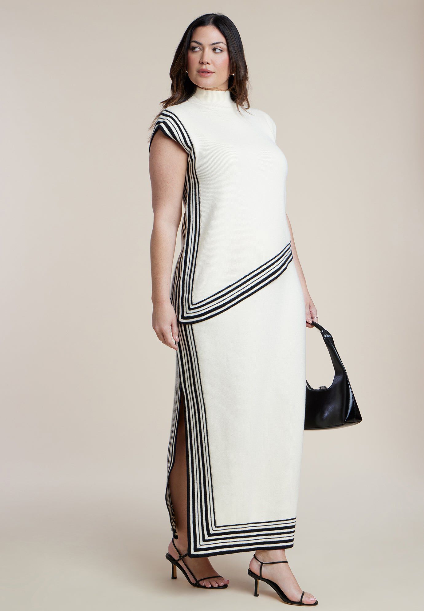 Stripe Detail Sweater Maxi Skirt