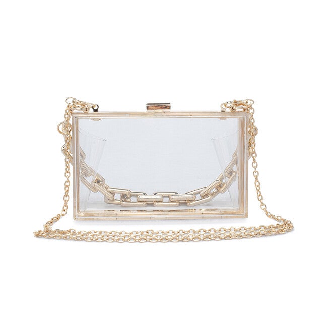 Queen Chunky Chain Transparent Evening Bag, CLEAR, alternate image number 2