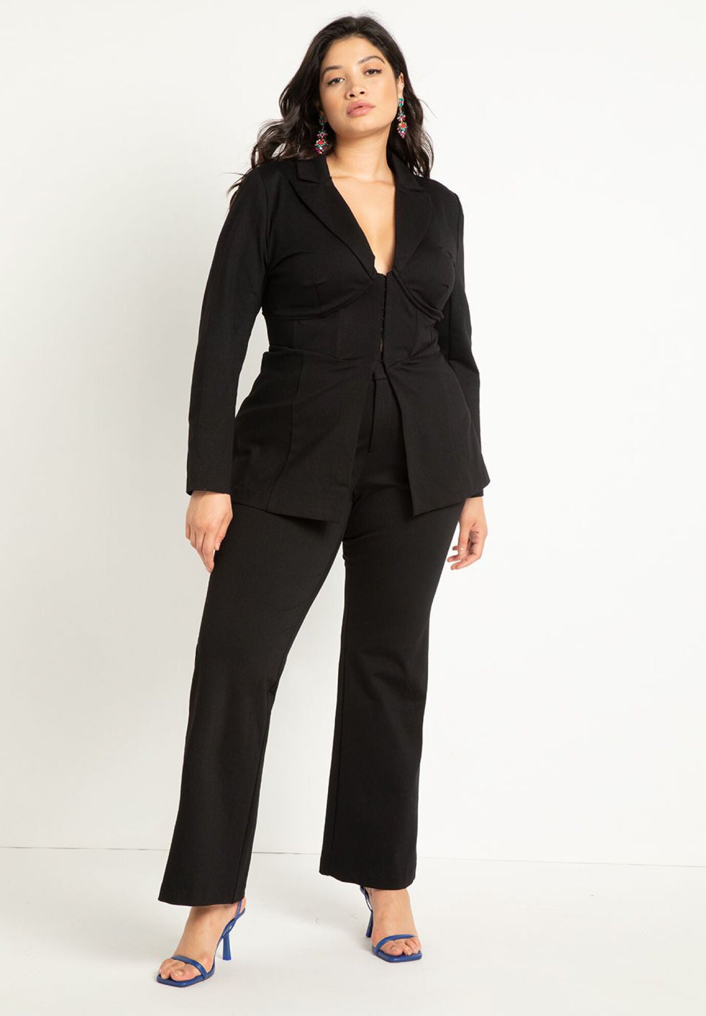 Plus size blazer online and pants set