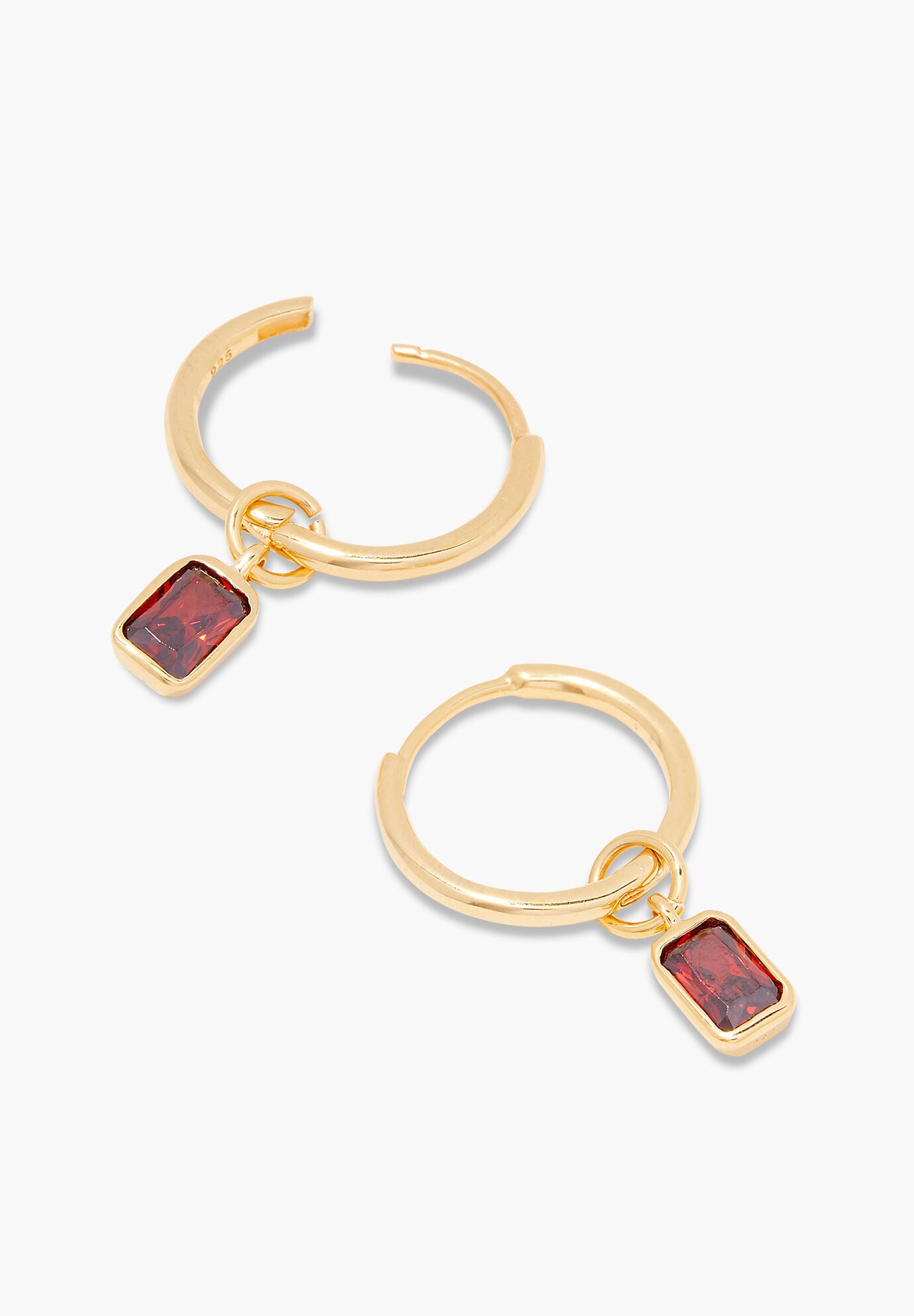 Mackenzie Gold Birthstone Hoops, MARCH, on-hover image number 1
