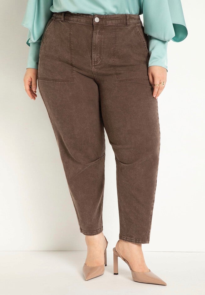 Taper Leg Brown Jean, HOT FUDGE, hi-res image number null