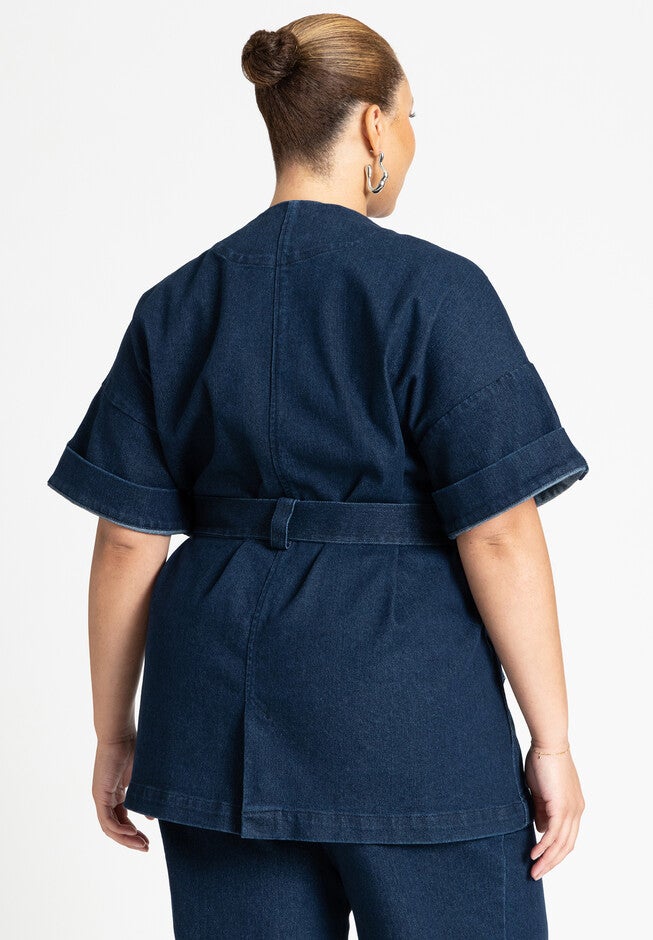 Patch Pocket Denim Jacket, DARK WASH DENIM, on-hover image number null