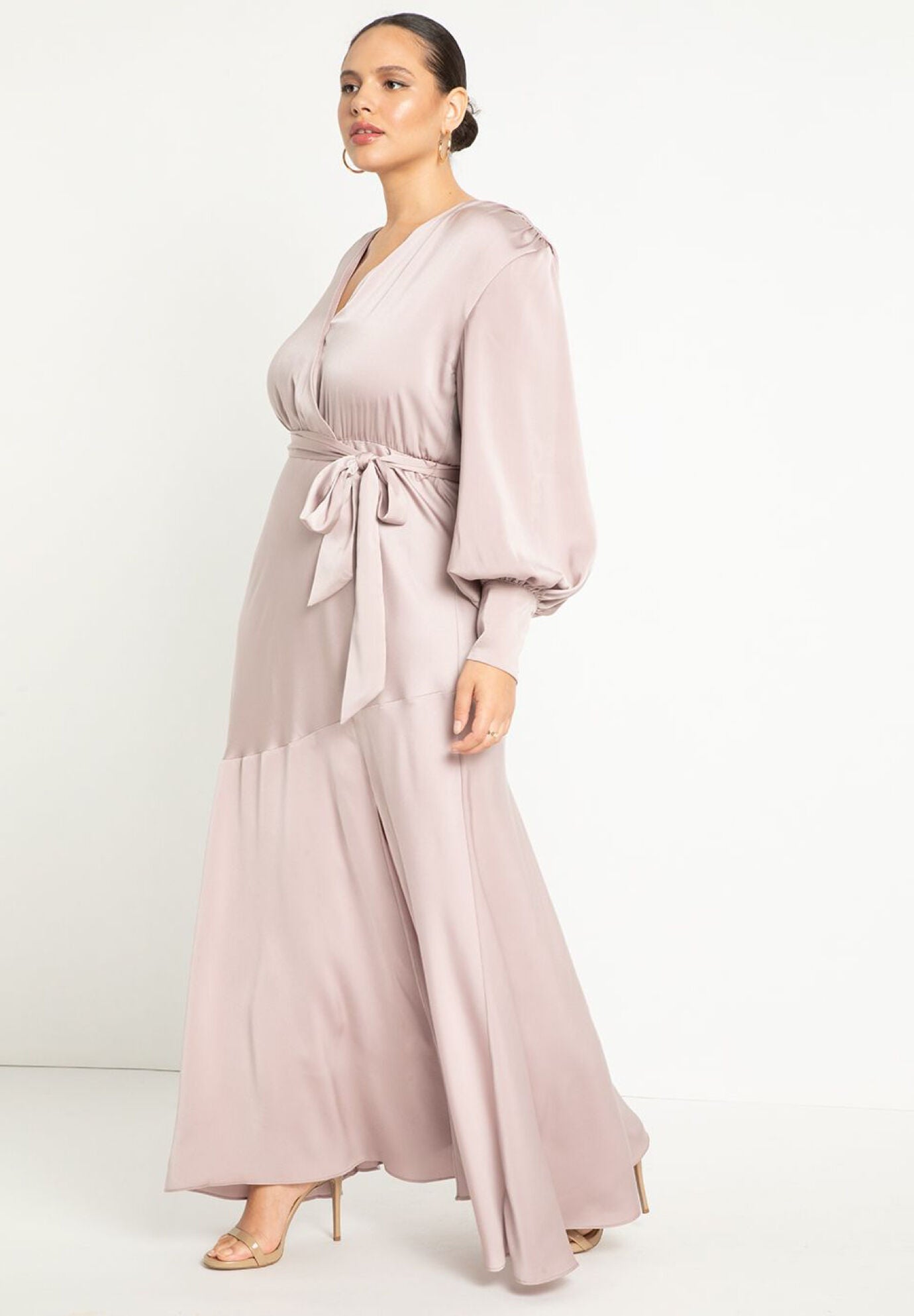 Plus size satin maxi dress sale