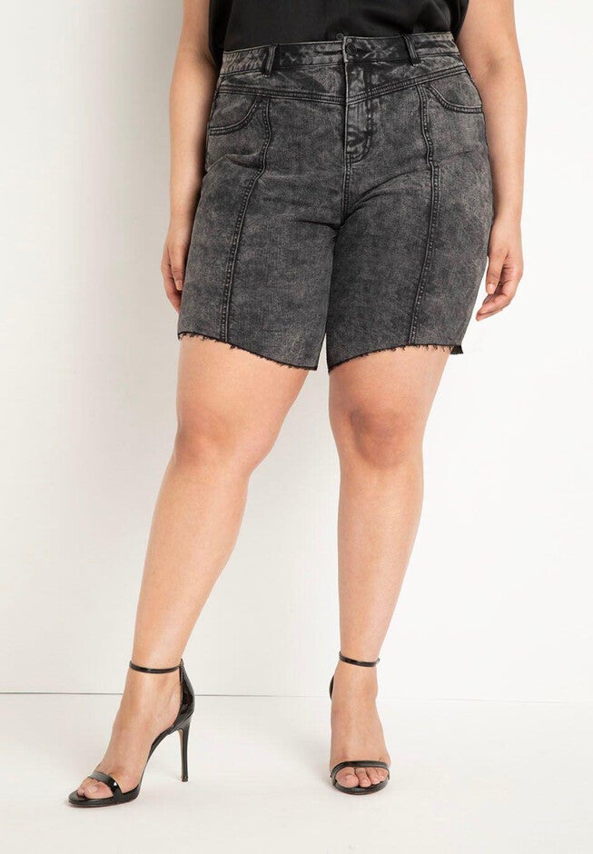 Seam Detail Shorts, WASHED BLACK, hi-res image number null
