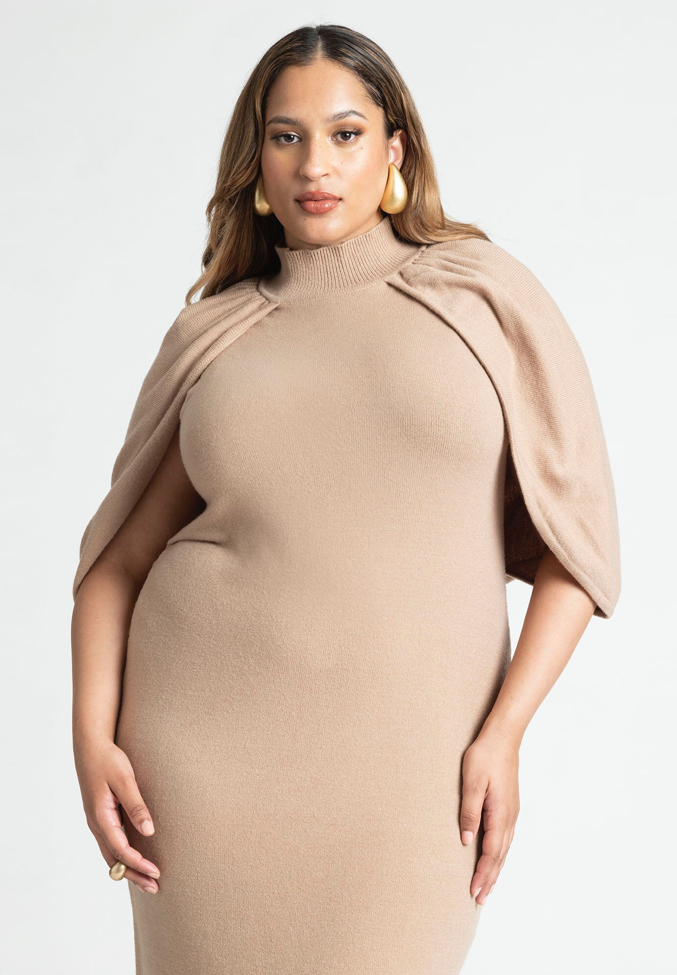Sweater Cape Dress | Eloquii