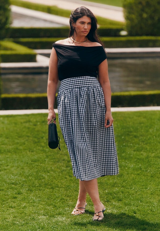 Gingham Full Skirt ELOQUII - Main Image