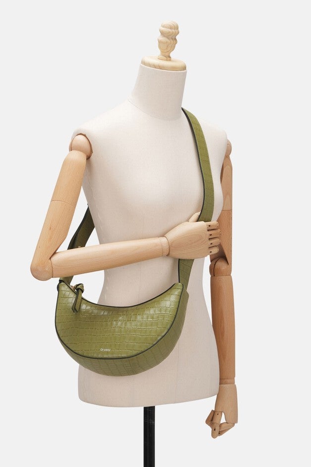 Rookie Croco Crossbody Medium, LEAF OLIVE, alternate image number 1