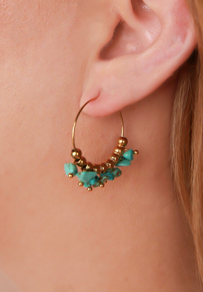 May Turquoise Stone Earrings, , on-hover image number null