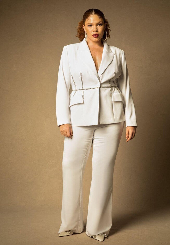 Bridal by ELOQUII Flare Pant, TRUE WHITE, hi-res image number null