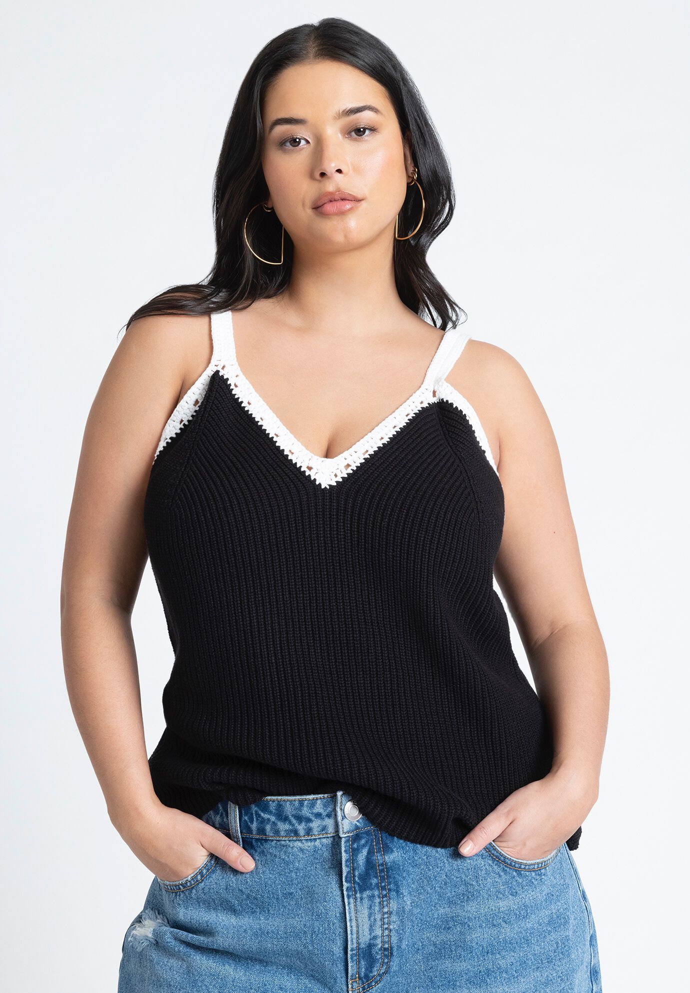 Women Pointelle Detail Top By ( Size 26/28 )